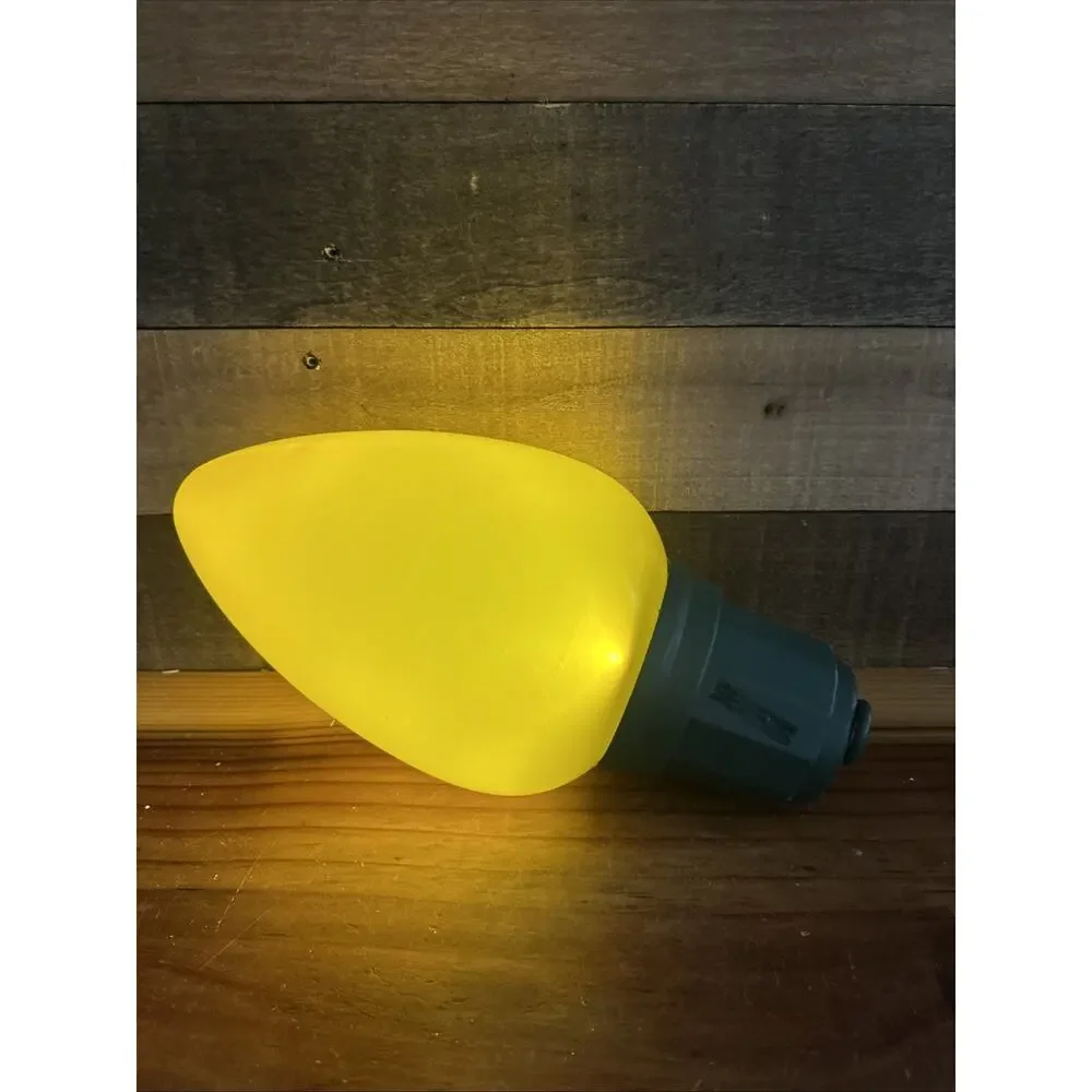 Large 13” Blow Mold Yellow Bulb Light LED Holiday Jumbo Christmas Ornament